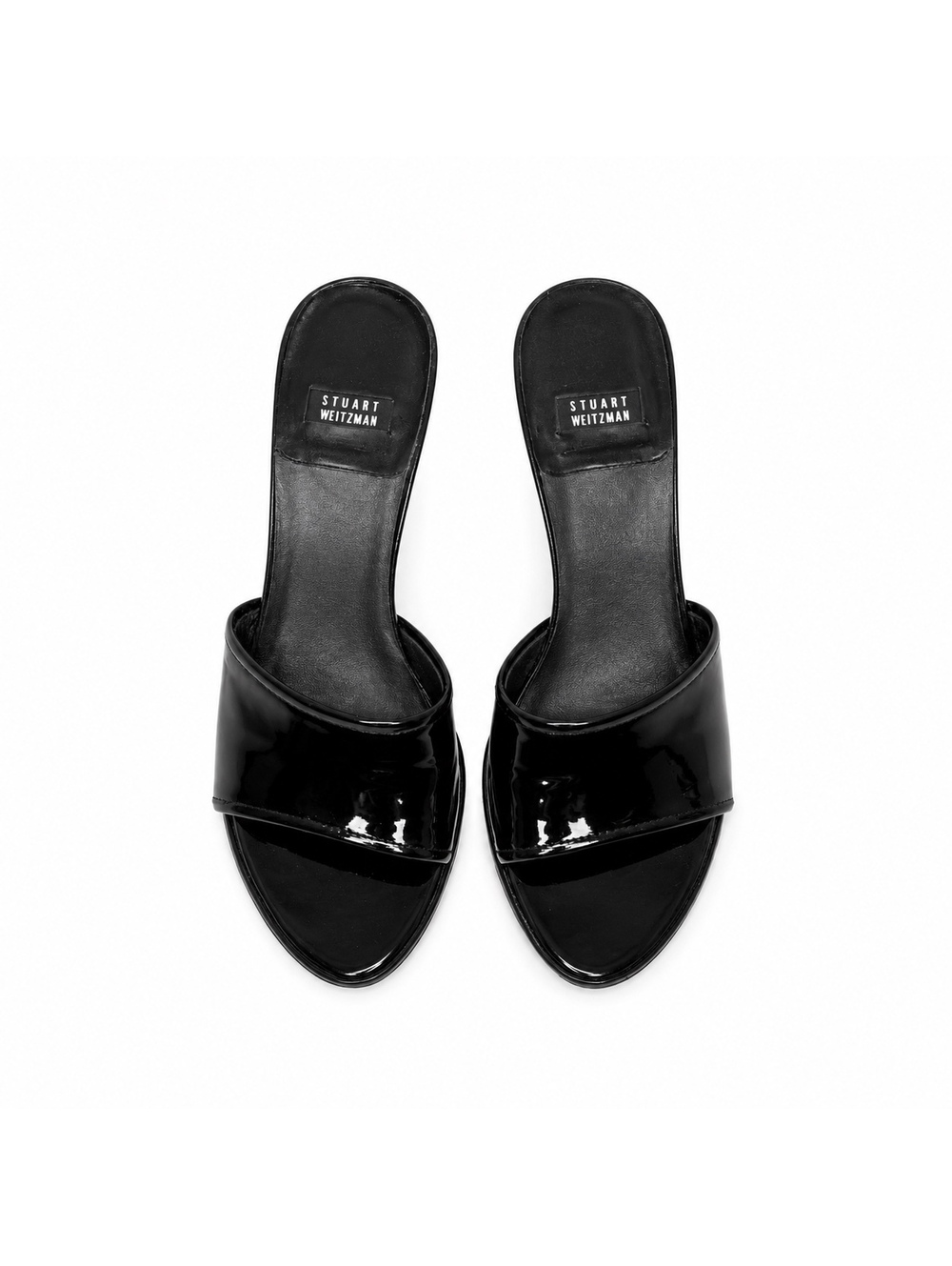 Stuart Weitzman Black Patent Leather Wedge Sandals 7.5/8 - Picture 3 of 5
